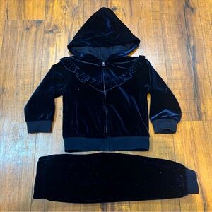 Little Me Night Sparkle Velour Hoodie Set, Navy Blue, 18 Months Christmas Winter